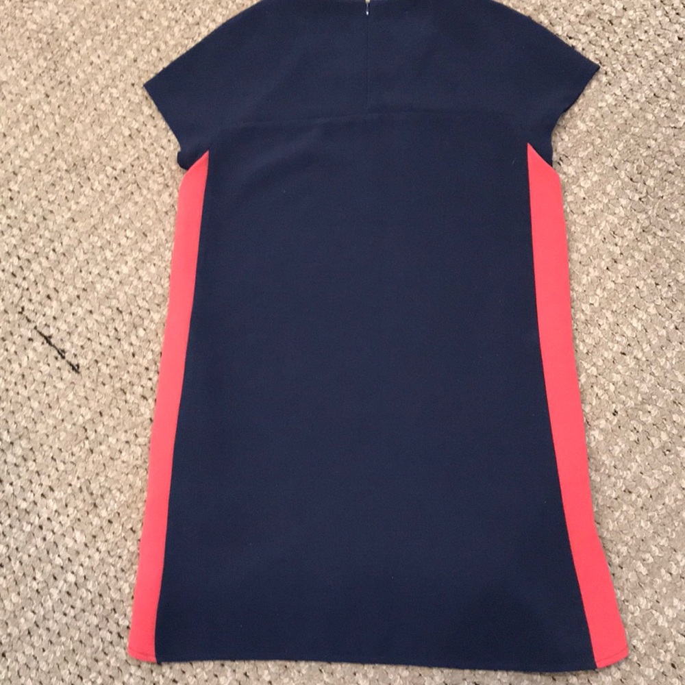 Banana Republic Coral Pink Shift Dress with Navy and Red Accents - Picture 4 of 5
